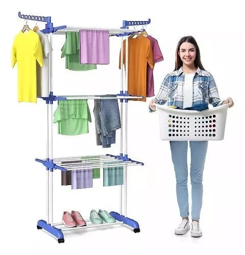 🧺 Tendedero Ajustable 3 Nivel con Ruedas