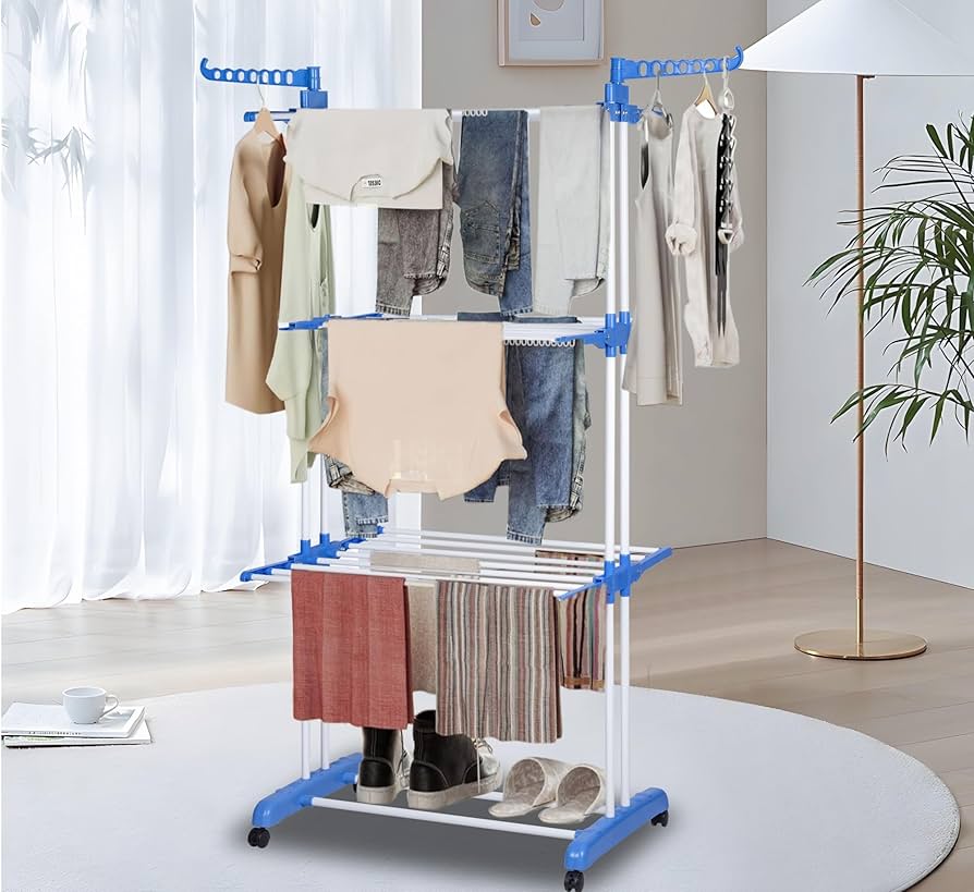🧺 Tendedero Ajustable 3 Nivel con Ruedas